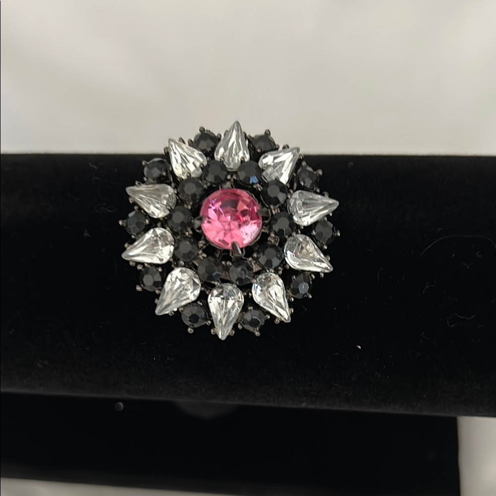 Victoria secret Pendant Pink and Black Crystal pendant or brooch